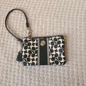 Coach Black and White Patterned Wristlet